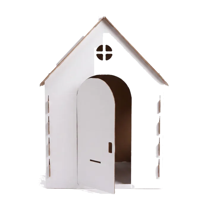Casita de cartón, vista frontal